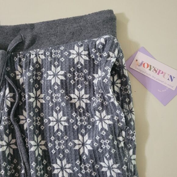 Joyspun Women's Charcoal Gray Snowflake Joggers - Picture 10 of 14